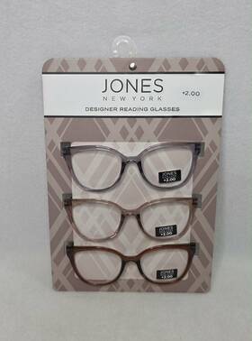 J3c60 Jones New York Signature 3 Pair 2.00 Reading Glasses Readers For Womens