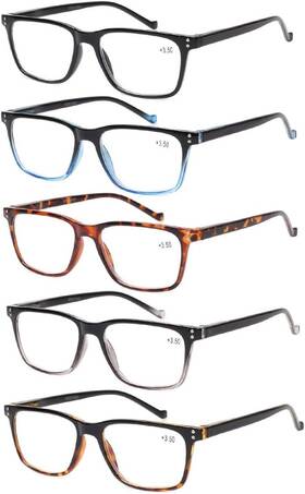 Joschoo 313050646679 5 Pack Reading Glasses Men Women Spring Hinges Comfortable For R