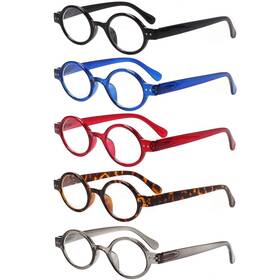 B07vjdp61v Joschoo 5 Pack Retro Round Reading Glasses Mini Small Comfortable Readers Women