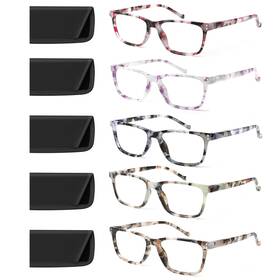 B0dd3bl9dn Joschoo 5-pack Reading Glasses Women Fashion Readers Spring Hinge Pattern