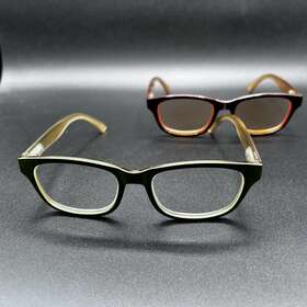 4566-123023-22 Joy Mangano 3.0 Readers 2 Pair Brown/orange And Green/blue Flex Used