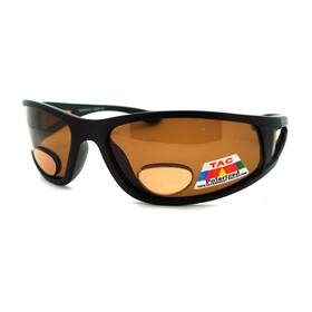 Lb-1go2-a3d4 Juicyorange Mens Wrap Around Sport Sunglasses Polarized Plus Bifocal Reading Lens Black