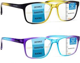 K Kenzhou 445015774783 Progressive Multifocus Wide Square Frame Reading Glasses Blue Light Bl