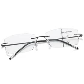 K-qb01-2.5x K.laver Photochromic Progressive Multifocal Reading Glasses Men Women Rimless Multifo