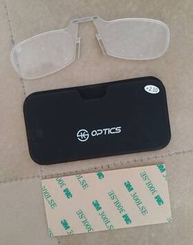 K Optics 431220729495 New Ultra-thin Reading Glasses Portable Pocket Nose Clip Presbyopic 2.50