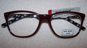 Kate Spade New York 716736212111 Reading Glasses Sz 2.50 Tinlee Burgundy W Ith Daisy Arms Nwt