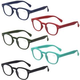 Kerecsen 602720076664 5 Pack Reading Glasses For Women Men Spring Hinges Readers Colorful Ladi