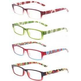 Kerecsen 602720079139 4 Pack Reading Glasses For Women Men Spring Hinge Ladies Readers 2.75 Pac