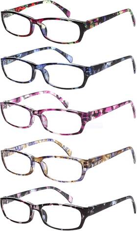 Kerecsen 705353607103 Reading Glasses 5 Pairs Fashion Ladies Readers Spring Hinge With Patter