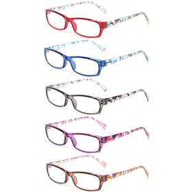 Kerecsen 759974512599 Reading Glasses 5 Pairs Fashion Ladies Readers Spring Hinge With Pattern Pr Inch