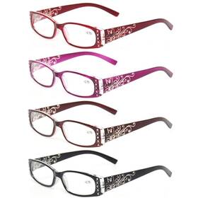 Kerecsen 759974517426 Reading Glasses 4 Pairs Ladies Readers Spring Hinge With Laser Patte