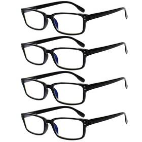 B07pfn1525 Kerecsen 4 Pack Reading Glasses For Men And Women With Spring Hinges Lightweight Blac