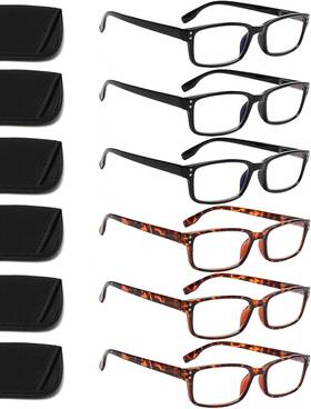 Cg097-6b Kerecsen 6-pack Reading Glasses Blue Light Blocking Spring Hinge Readers For Men