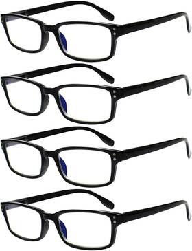 Rd097 Kerecsen 4 Pack Reading Glasses For Women/men Spring Hinges Readers Ligh