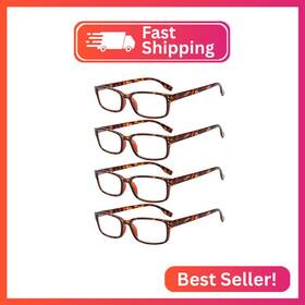 Readers-097 Kerecsen 4 Pack Reading Glasses For Men And Women With Spring Hinges Lightweigh