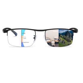 Kiss-1812-3.5x Kissoul Photochromic Progressive Multifocus Reading Glasses Anti-blue Light Sunglasses