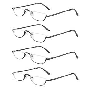 B08wzgp6hv Kokobin 4-pair Half Reading Glasses Metal Rim Spring Hinge 1.75 Strength