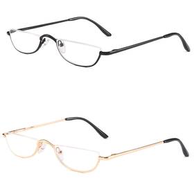 Clhj-5-2.0 Kokobin Half Reading Glasses - 2 Pairs Rim Metal Frame Spring Hi