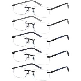 Konhago 768788390187 Rimless Reading Glasses For Men Stylish Blue Light Blocking Reade