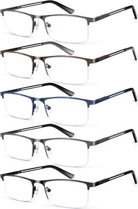 B0b4sfyzmb Konhago Blue Light Blocking Reading Glasses For Men Half Frame Metal Readers Sp