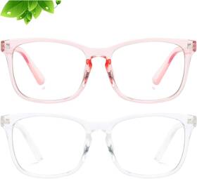 Kuguaok 722794687679 2 Pack Kids Blue Light Blocking Glasses Boys Girls 2-pack Pink Clear
