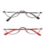 L1018-1-2.5 Viseng Pack Vintage Alloy Half Moon Reading Glasses 631384607501