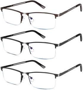 Lcbestbro 445040029025 Reading Glasses For Men 1.75 Blue Light Blocking Metal Readers