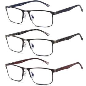 Lcbestbro 794590671824 3 Pack Business Blue Light Blocking Reading Glasses For Men 0.5 Metal Readers