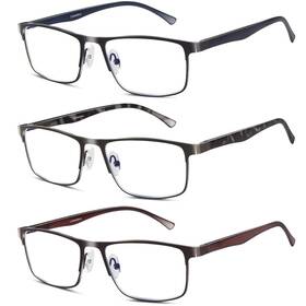 Lcbestbro 794590671855 3 Pack Blue Light Blocking Reading Glasses For Men Metal Frame Stylish