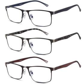 Lcbestbro 794590671886 3 Pack Business Blue Light Blocking Reading Glasses For Men 2.0 Metal Readers