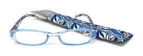229171500 Leader Blue Swirl Fashion Readers Reading Glasses And Case 1.50