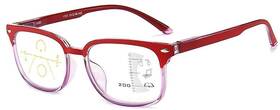 Lee Boya 226039168403 Progressive Multifocus Reading Glasses Women Men Blue Light Blocking Red 2.0x