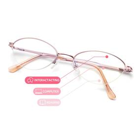 Ls731p-pk250 Liansan Oval Progressive Multifocus Reading Glasses - For Women Metal Frame B