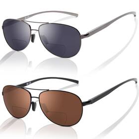 Ls8018bs-2p250 Liansan 2 Packs Premium Aviator Bifocal Reading Sunglasses For Men Women Retro Top Cl