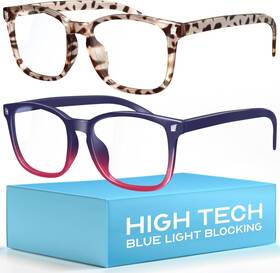 Ulpl-2-03 Livho High Tech Blue Light Glasses - Advanced 99% B3 Leopard Purple
