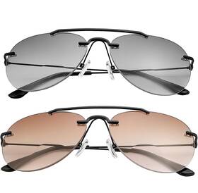 S160 Ljimi 2 Pairs Classic Bifocal Outdoor Reading Glasses Sunglasses Uv400 1.50 Strength