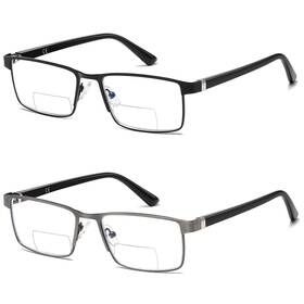 Lk6013-2p Lkeye Bifocal Reading Glasses Men Progressive Blue Light Blocking Computer Readers