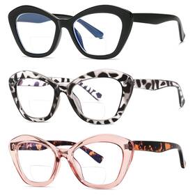 Lk6015-3p Lkeye 2.50 Bifocal Reading Glasses For Women Blue Light Blocking Computer Reader With Cl