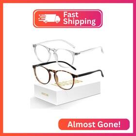 M2031 Logclub 2 Pack Blue Light Glasses For Woman/men Retro Round Blocking
