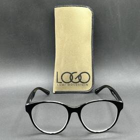 8562-010125-13.95 Logo By Lori Goldstein Lgr 601 1.50 Readers Black 54-17-145 Used With Pouch