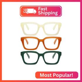 Lr-lzs01fkhhl-3.25 Louol Readers For Women Oprah Style Square Reading Glasses With Spring Hinge Blue Ligh