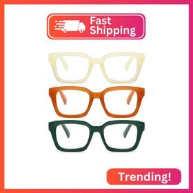 Lr-lzs01fkhhl-3.5 Louol Readers For Women Oprah Style Square Reading Glasses With Spring Hinge Blue Ligh