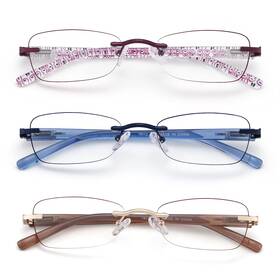 Lovivy 760946245483 3 Pack Rimless Reading Glasses For Women Blue Light Blocking Readers T