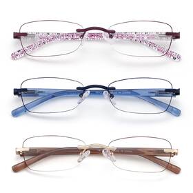 Lovivy 760946245667 3 Pack Rimless Reading Glasses For Women Blue Light Blocking Readers T
