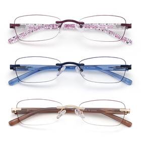 Lovivy 760946246176 3 Pack Rimless Reading Glasses For Women Blue Light Blocking Readers T