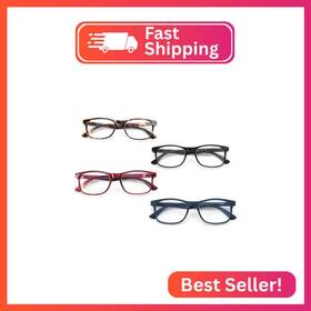 Lr003-1.25 Loycco 4 Pack Computer Reading Glasses Blue Light Blocking Anti Eyestrain Flexib