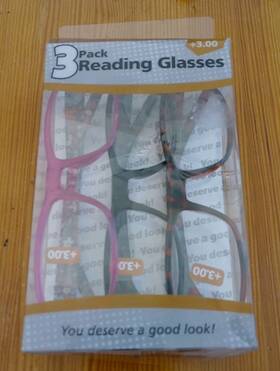 Lri 037435350523 New 3 Pack Reading Glasses 3.00 Black Pink Brown Tortoise Free Us Ship