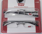 Lsr03 Levi Mens Black Metal Rimless Pack Reading Glass Power