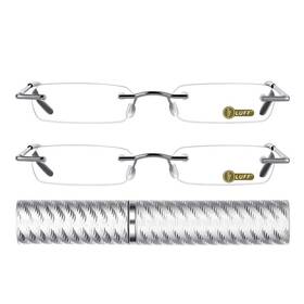 Luff 760412069704 2 Pack Mini Reading Glasses Upgrade Portable Readers Unisex With Unique Pen Clip