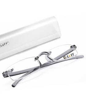 816-1pc-150 Luff Rimless Reading Glasses For Men Women Lightweight Flexible Tr90 Reader C